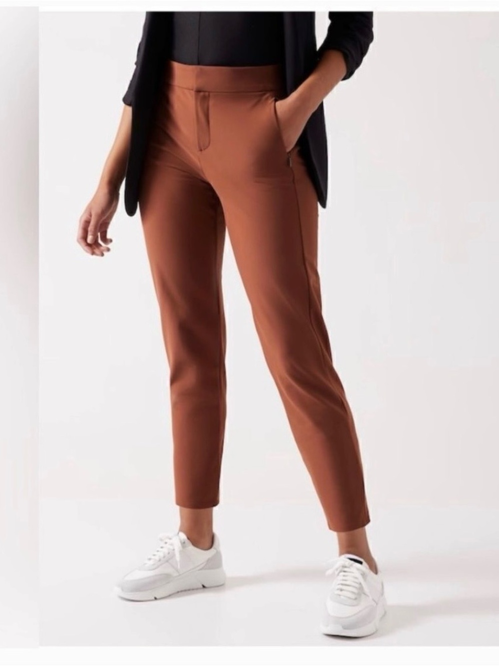 Athleta Cropped Ankle Pants in Warm Burnt Orange